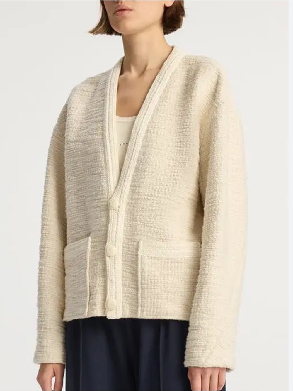 A.L.C. Women's Peyton Cotton Blend Cardigan Sweater Jacket in Buttercream